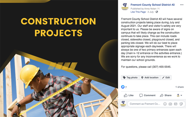 Construction projects post